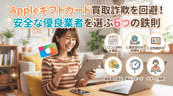 Appleギフトカード買取詐欺を回避！安全な優良業者を選ぶ6つの鉄則